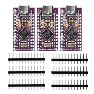 3pcs Pro Micro Board 5V/16MHz Module Board Type C Port for Arduino Leonardo