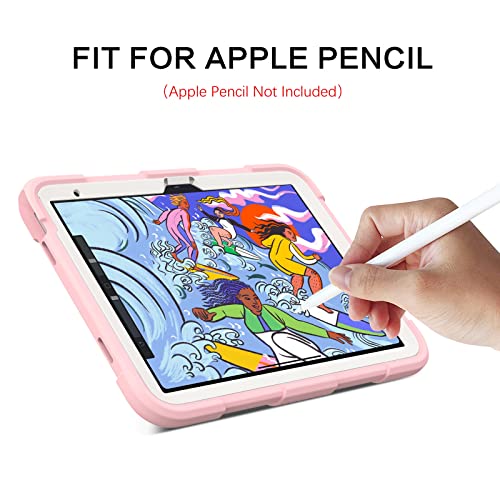 Bentoben Ipad 10Th Generation Case, Ipad 10.9 Inch 2022 Case With Pencil Holder 2 In 1 Heavy Duty Rugged Shockproof Wings Kickstand Protective Tablet Cover For Ipad 10Th Generation 2022, Pink Design #TOP6