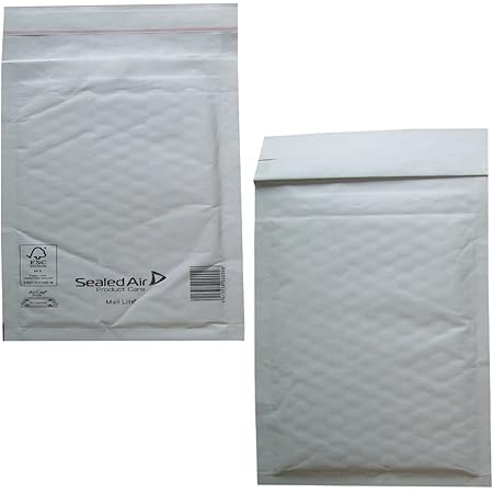 50 Large G/4 A4 Size Ail Lite White Padded Envelopes Ailers - Peel Seal Bubble Bags