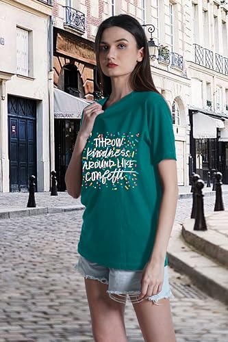 UNIQUEONE Kindness Teacher Shirt Women: Throw Kindness Around Like Confetti Tshirt - Be Kind Inspirational Tee Tops2