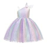 Toddler Rainbow Pageant Dresses for Girls Tutu Party Sparkly Princess Gown 2-10Years