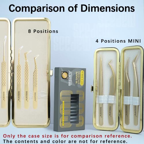 Juego de pinzas de extensión de pestañas G-01 con funda organizadora de 8 posiciones 8