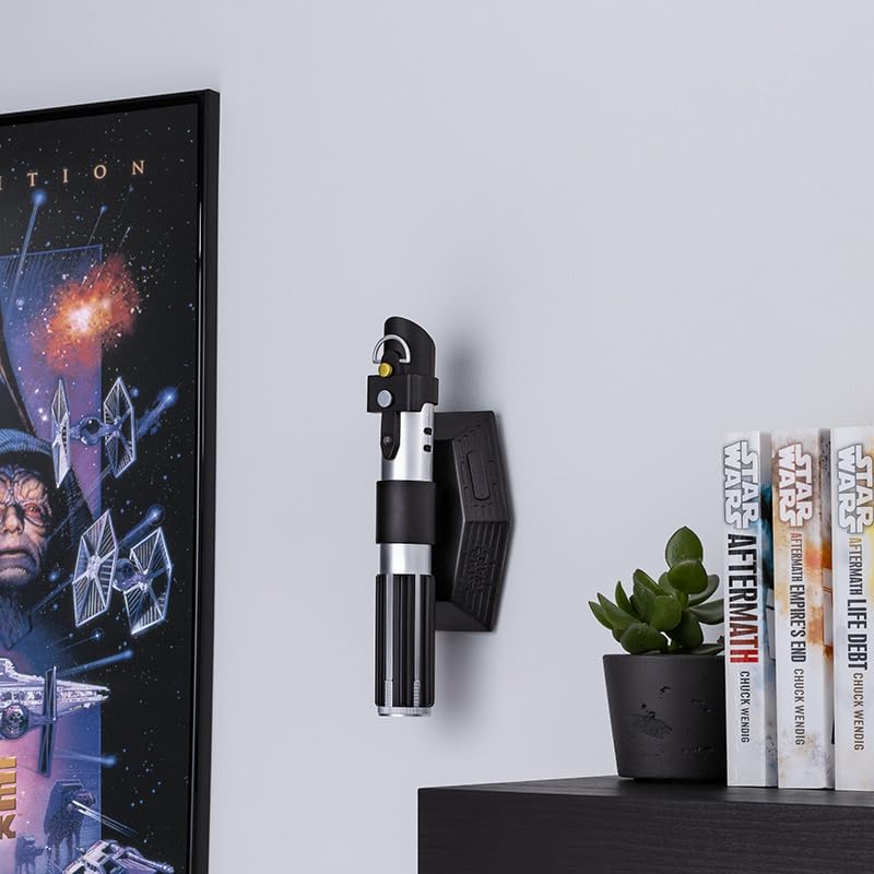 Star Wars Lightsaber Uplighter mounted on a wall, turned off