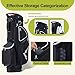 GoHimal 14 Way Golf Stand Bag, Golf Bags for Men with Stand, Top Dividers Ergonomic with 10 Pockets Golf Club Bags, Black