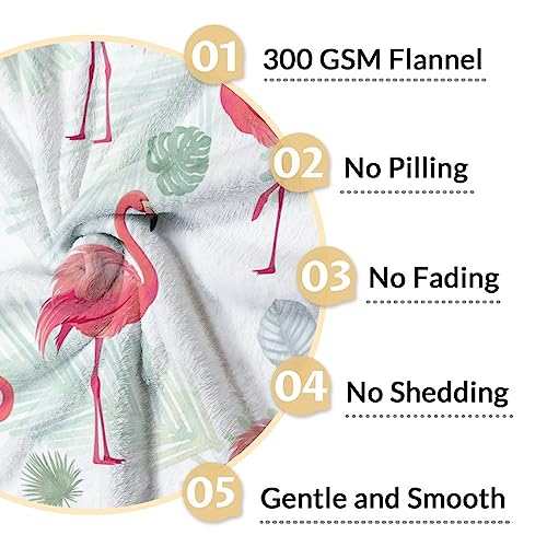 Flamingo Blanket Gifts - 30x40 Inches Cute Throw for Women & Girls - Pink Soft Fuzzy Blankets for Couch & Office