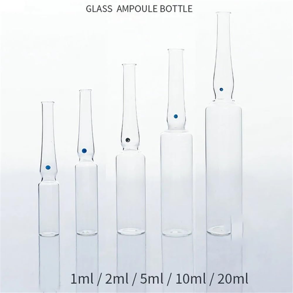 Laborgeräte und -ausrüstung 1/2/5/10/20 ml Labor Klar/Braun Glas Gebogene Ampulle Flasche Verwendet Zu Konservieren(Clear 20ml 20pcs)