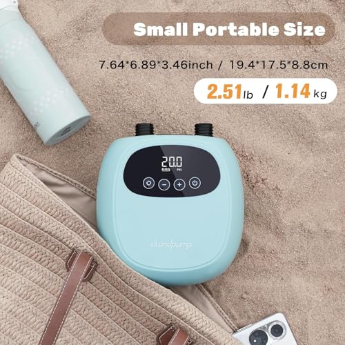 Image of Electric Paddle Board Pump, Rechargeable 20PSI SUP Pump, Dual-Stage Inflation and Deflation Sup Air Pump, Portable Electric Pump for Kayaks, Wind Wings, SUPs