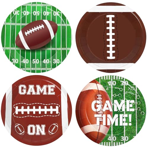 JCTHKUKU 48 Pcs Football Party Paper Plates, 7