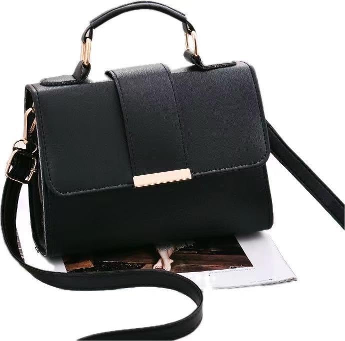 Summer Fashion Women Bag Leather Handbags PU Shoulder Bags Small Flap Crossbody Bags for Women Messenger Bags,Black