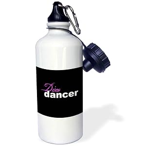 3dRose Disco Dancer Sports Water Bottle 21 oz White