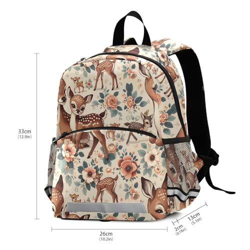 ALAZA Cute Deer Vintage Fawn Toddler Backpack for Boys Girls Preschool Bag3