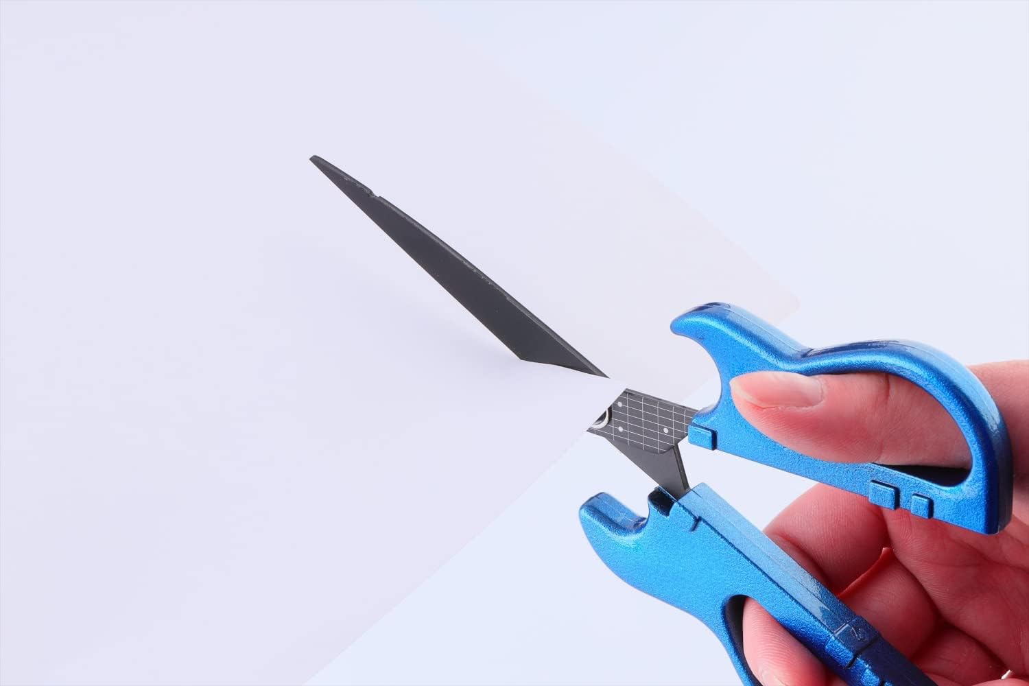 Nikken Cutlery Guitar Scissors SekiSound Metallic Blue with a stand (Gift Box Included) Hobby Tool SS-35MB