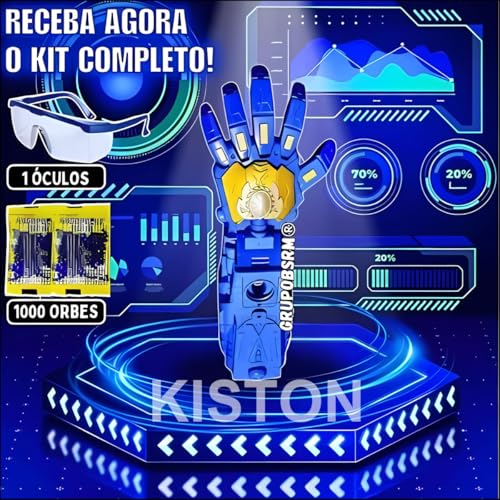 Brinquedo Arminha Braço Lança Bolinha Gel elétrico Bateria Recarregável Automático Pistola Arminha l