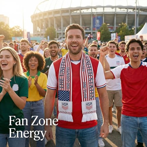image for Habbiful 2026 Soccer Support Scarf, Team USA Soccer Scarf American Fla