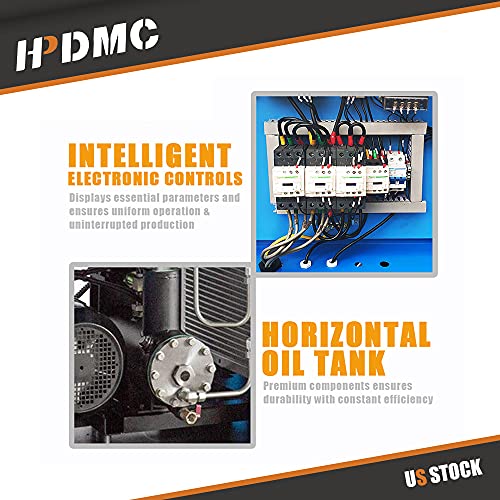 Hpdmc 20 Hp Rotary Screw Compressor 208-230Volt, 60Hz, 3-Phase / 81Cfm@Max150Psi Spin-On Oil Separator Easy Maintenance Industrial Air Compressed System #TOP6