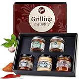 Gepp's Feinkost Grilling me softly I Männergeschenk mit Gewürzen & BBQ Saucen I Grillgeschenk für Männer I Geschenk mit Spezialitäten wie Magic Spice Gewürz & Whiskey Pfeffer