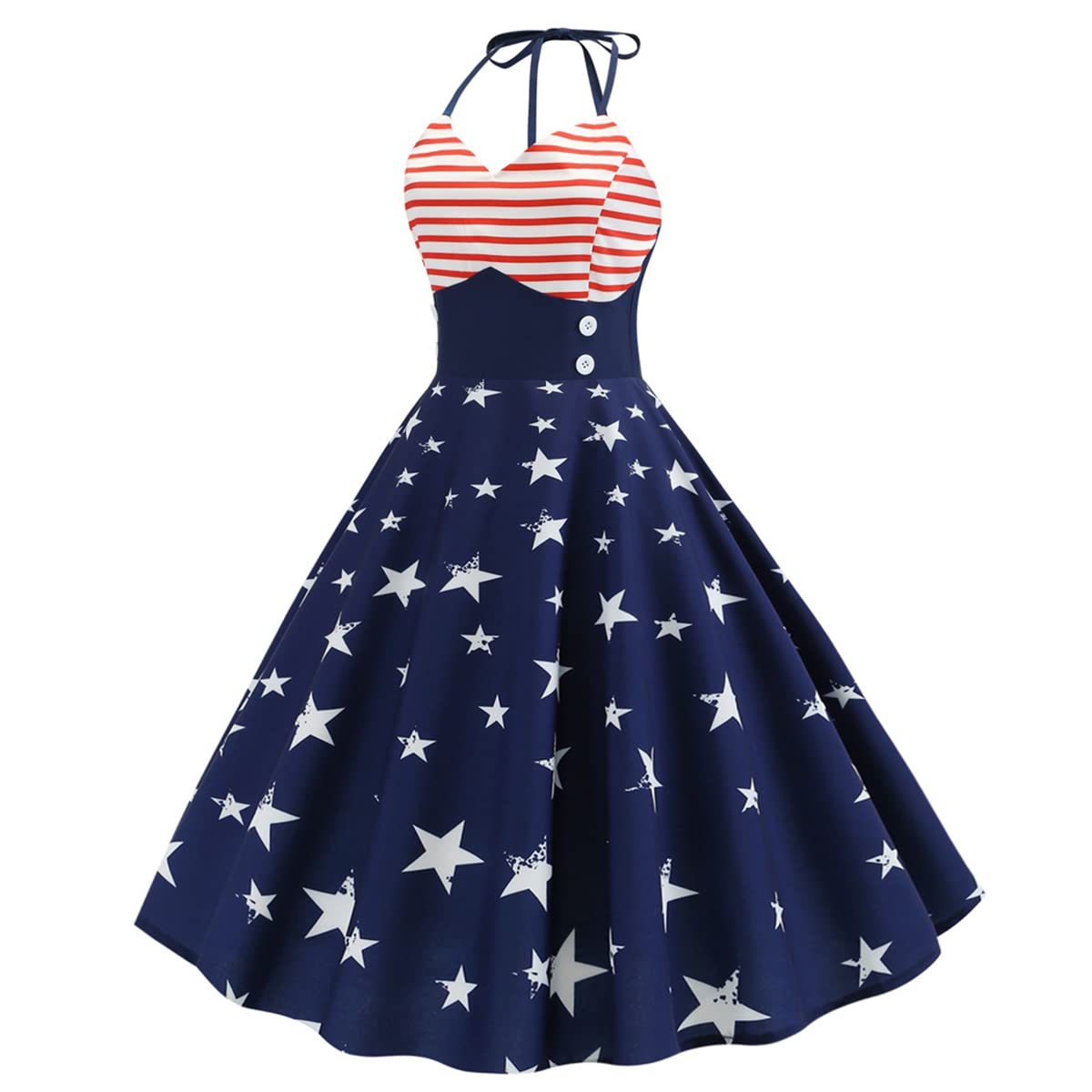 Vestido de cóctel retro de los años 50 y 60 para mujer, estilo retro Audrey Hepburn, retazos, vestido de noche Rockabilly, para mujer, Azul Marino Pinup