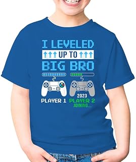 Leveled Up to Big Bro 2023 Cute Im Going to Be A Brother Unisex Kids Shirt Gift Boy Girl