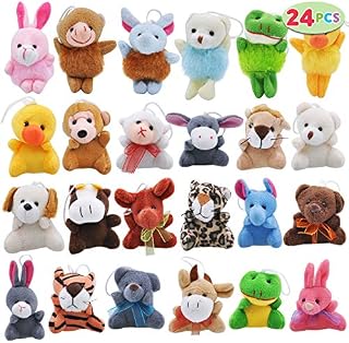 Joyin Toy 24 Pack Mini Animal Plush Toy Assortment (24 units 3" each)