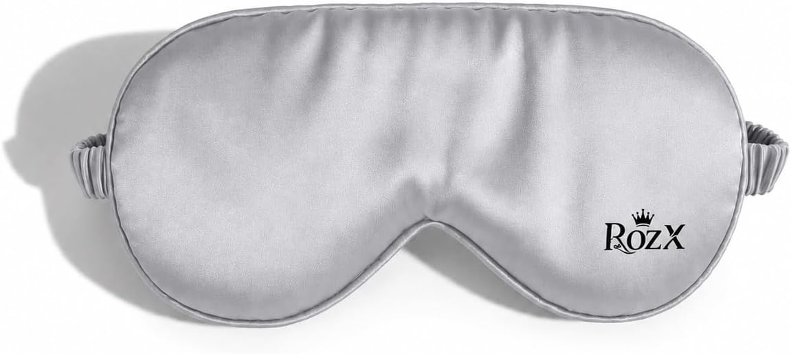 Satin Sleep Mask, Pillowcase and Scrunchie Gift Set, Silver Gray
