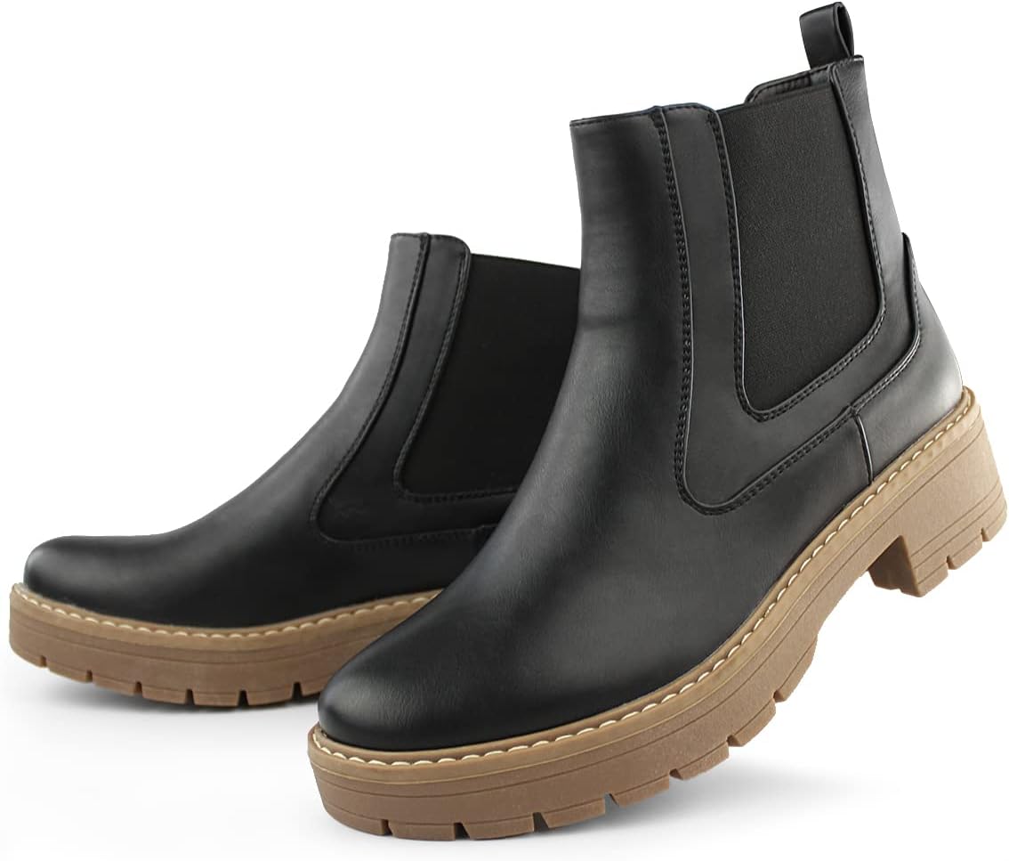 Hawkwell Women's Slip On Chunky Heel Ankle Chelsea Boot - Image 7