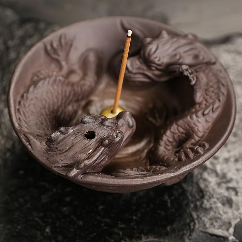 Brûleur d'encens à reflux cascade en sable violet pour la méditation zen - 6