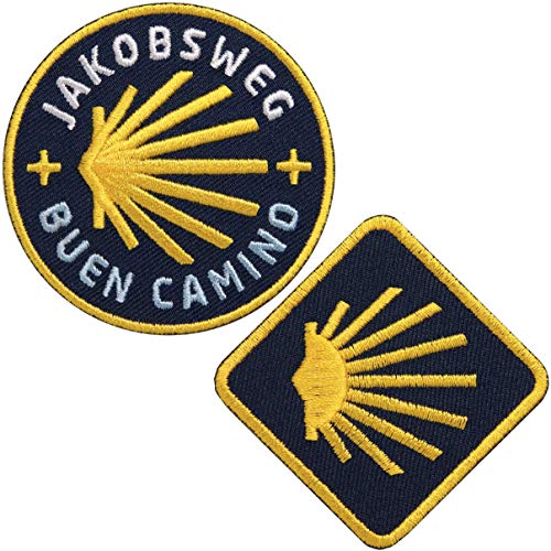 2 x Jakobsweg Aufnäher Aufbügler gestickt mit...
