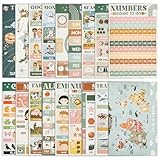 18 Educational Preschool Posters,17x11 Inch Colorful Pre-K Educational Posters Thick Paper Waterproof Not Easy to Tear Easy to Erase for Homeschooling,Kindergartens,Daycare Centers,Toddler(18PCS)