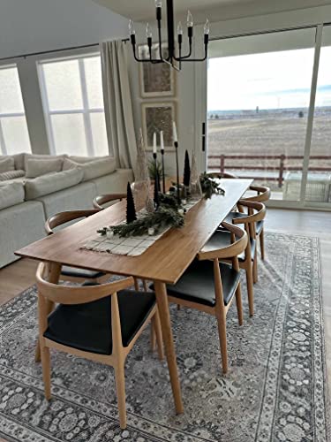 Hauteloom Ganyangan Machine Washable Living Room Kitchen Bedroom Large Area Rug - Vintage Distressed - Persian Oriental Floral Pattern - Bordered - Brown, Beige, Cream - 9'3" X 12' #TOP2