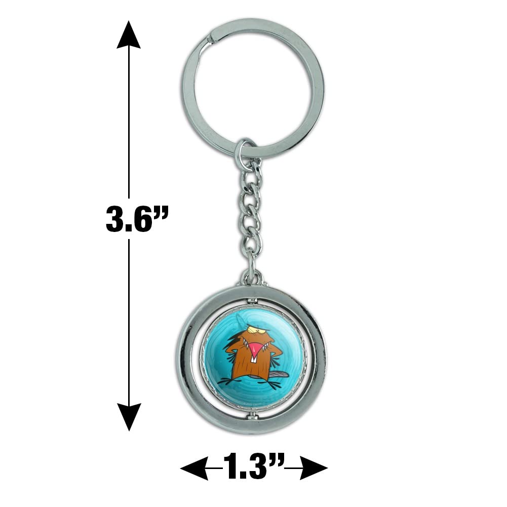 Amazon.com: Angry Beavers Daggett Keychain Spinning Round Chrome