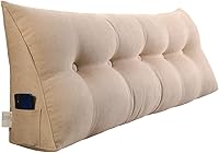 Vista 9 de Cojín grande triangular para cabecero, suave para cabecero, cojín para sofá cama, soporte de posicionamiento, almohada de lectura de cuña, gris