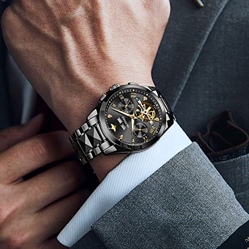 Image of OUPINKE Watches for Men Automatic Skeleton Self Winding Dress Wrist WatchBusiness Waterproof Luminous Tungsten