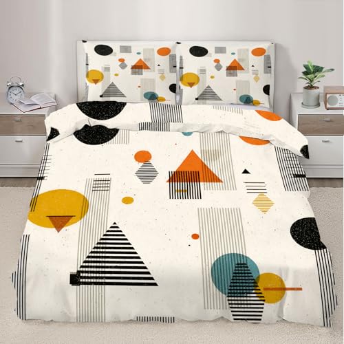 QINYUN Middle Ages Abstract Duvet Cover Twin Retro Beige Bedding