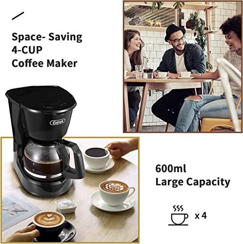 Image of Gevi 4 Cups Small Coffee Maker, Compact Coffee Machine with Reusable Filter, Warming Plate and Coffee Pot for Home and Office
