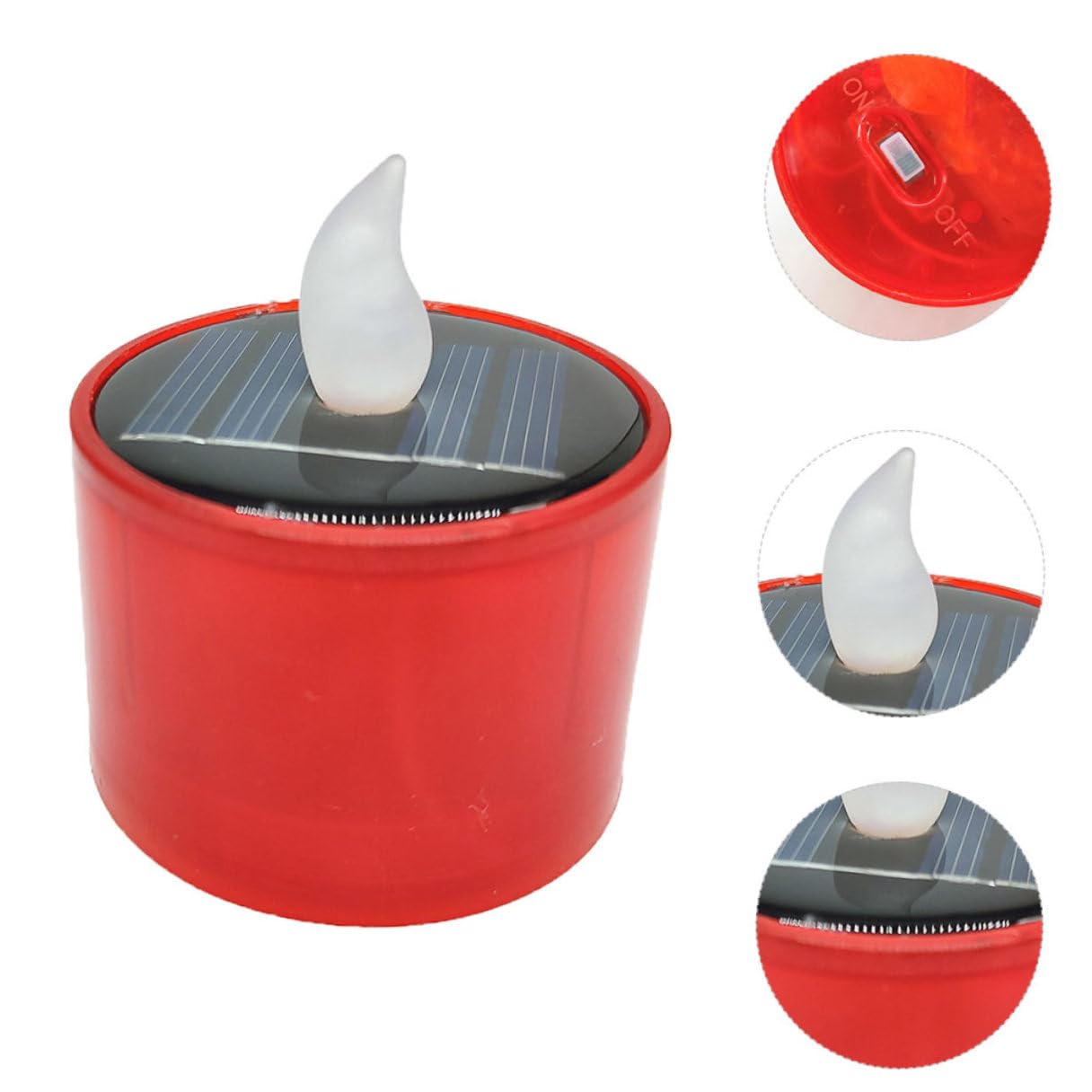 6pezzi Candela Solare LED Gialla Effetto Tremolante Candela senza Fiamma Energia Solare Lumino LED per Decorazioni Esterne e Interne
