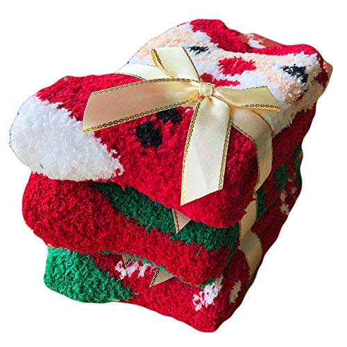 Yoicy Women Christmas Fuzzy Fluffy Socks - Cozy Warm Slipper Bed Socks For Xmas Gift #TOP3