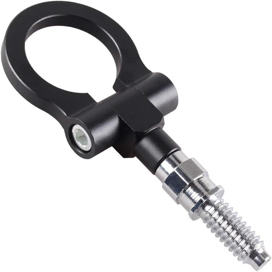 Universal Car Front Tow Hook Screw-on Heavy Aluminum 16mm Tow Hook Front Rear Racing Style for Car's & SUV's (Black)-image-12