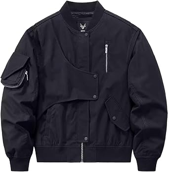 Varsity Jackets Men Bomber Jackets Techwear Multiple Pockets Cargo Coat Male Jacket Patchwork