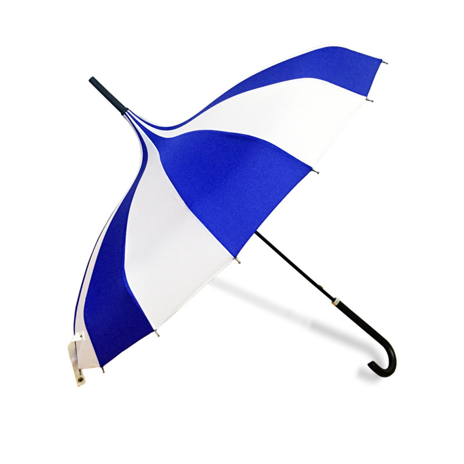 Uqezagpa 16k Black and White Stylish Pagoda Umbrella Classical Striped Umbrella Sun Rain Large with Hook Handle Black and White Striped