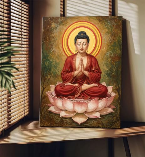 Image of ArtX Canvas Buddha Paintings For Living Room, Big Size Canvas Painting For Living Room, Bedroom, Multicolor, Abstract, 58.0 X 45.0 cm, Set of 1