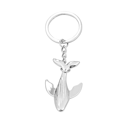Cute 3D Metal Whale Keychain for Women, Novelty Charms for