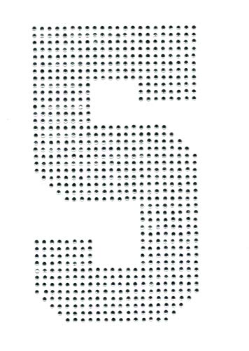 Rococo Designs 7.5" Rhinestone Iron On X- Large Sports Jersey Number Five 5" Rhinestone Iron On Hotfix Transfer Number Bling Diy ~Free Star Decal Made In Usa #TOP15