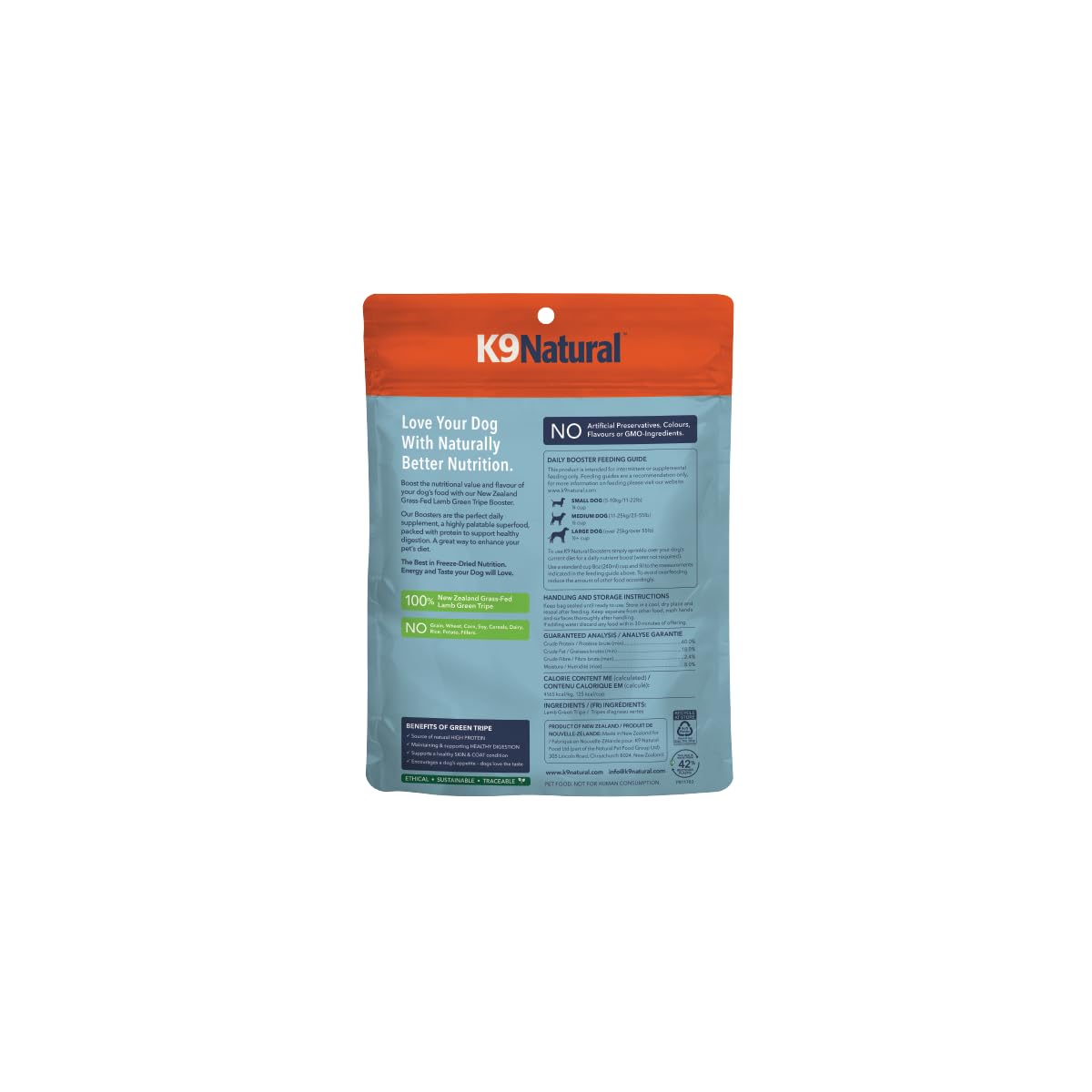 K9 Natural Freeze Dried Dog Food Topper with Verified Ingredients 