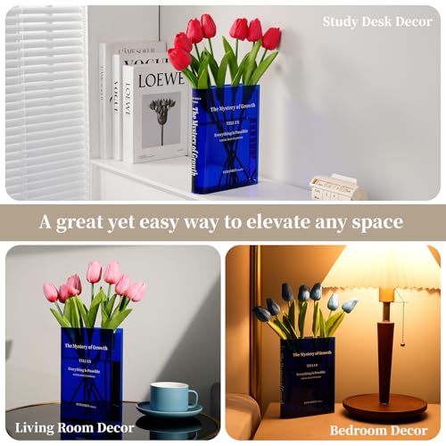 Puransen Vaso Da Fiori In Acrilico Per Decorazione Estetica Della Stanza, Stile Libro, Per Tavolo Moderno, Decorazione Per La Casa, Adatto Per Ufficio, Scrivania, Camera Da Letto, Soggiorno, - 6