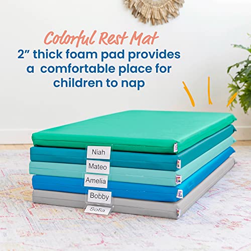 Image of ECR4Kids SoftZone Rainbow Rest Mat, 2in, Sleeping Pad, Contemporary, 5-Piece