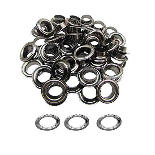 WedDecor 10mm Gunmetal Brass Eyelets Grommets with Washers for Books, Arts & Crafts, Sewing, Bags, Leather Crafting, Scrapbook, DIY Projects and Rust Proof, 100pcs