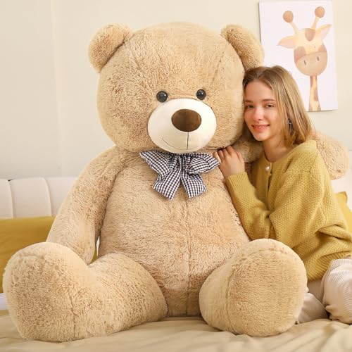 MorisMos 140cm riesen Teddy, Hellbraun groß teddybär XXL, weich Kuscheltier Plüschbär XXXL, Freundin Mädchen Frauen Mutter MorisMos 140cm riesen Teddy, Hellbraun groß teddybär XXL, weich Kuscheltier Plüschbär XXXL, Freundin Mädchen Frauen Mutter
