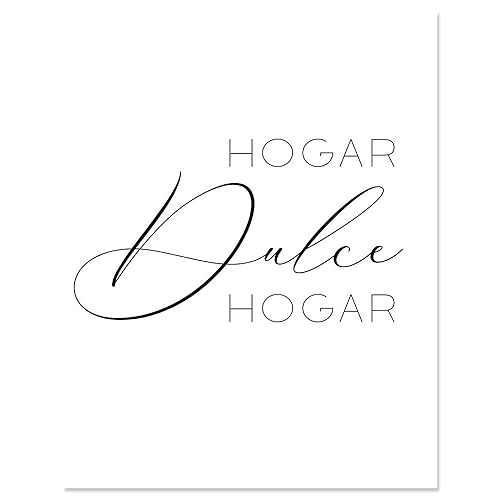 Hogar Dulce Hogar Minimalist Wall Decor - Unframed Family Typography - Simple, Classic and Perfect as Bedroom Art, Home Office Print, Wedding Gift