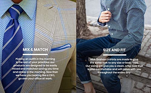 Nick Graham Long Sleeve Solid Dress Shirt for Men, Wrinkle Free Men’s Dress Shirt with Performance Fabric3