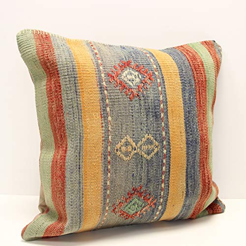 Kilimwarehouse Throw Kilim Pillow Cover 20x20 inch Handmade Bolster Nomadic Traditional Art Deco Living Room Home Decor Cushion Cover